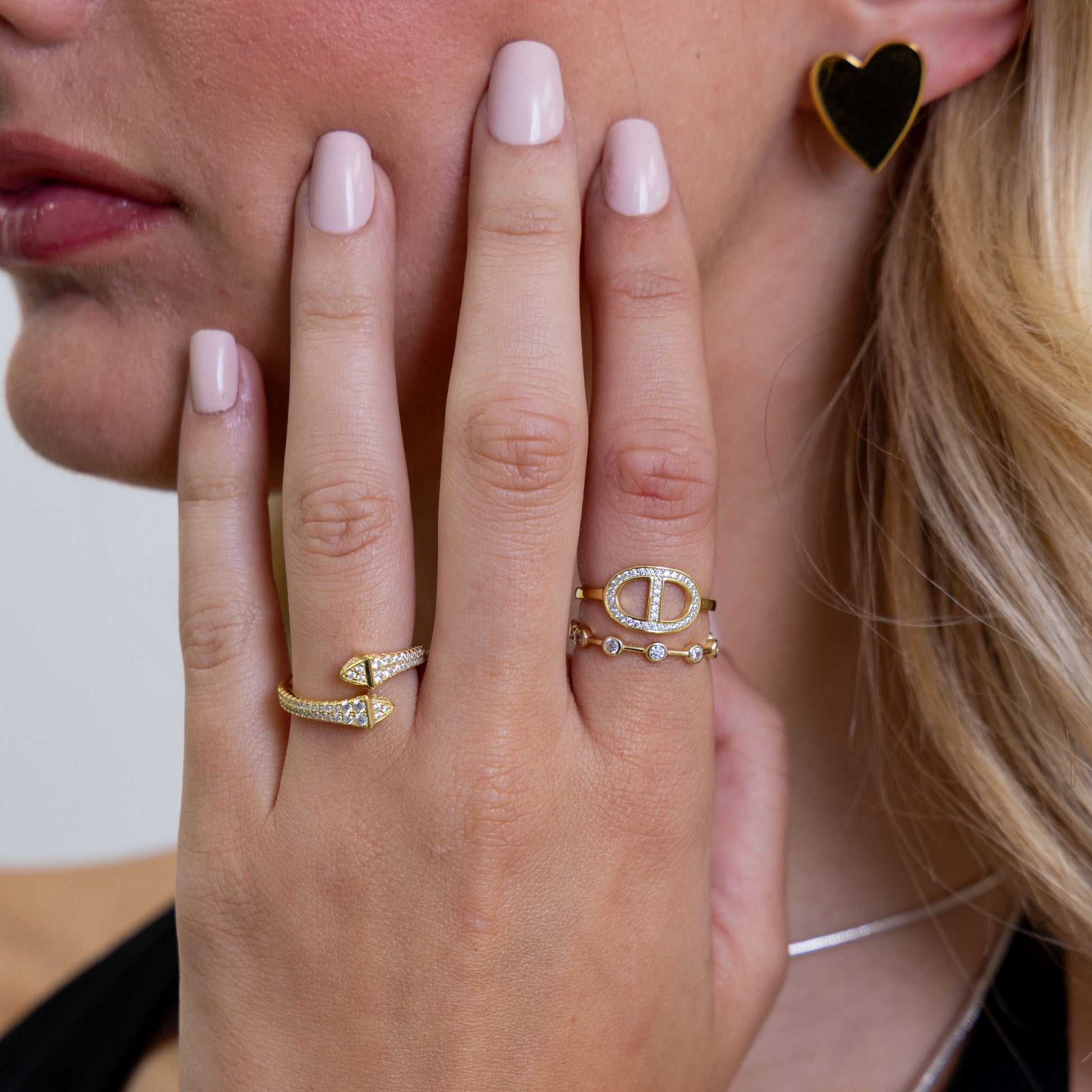 Reese Cz Bezel Ring, view 10153 — Soul Flow Apparel