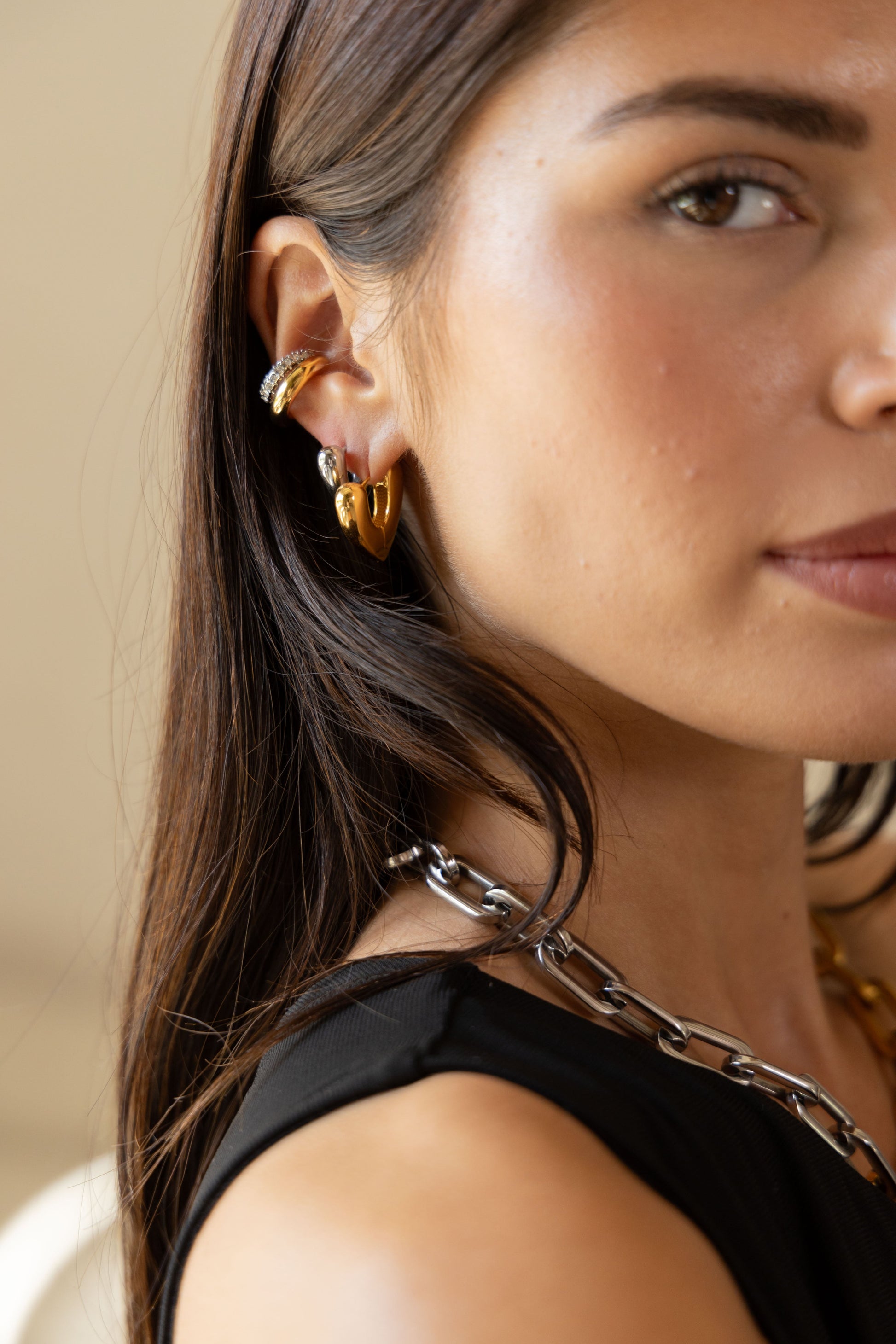 Kendall Two Tone Ear Cuff in azaria, view 12982 — Soul Flow Apparel
