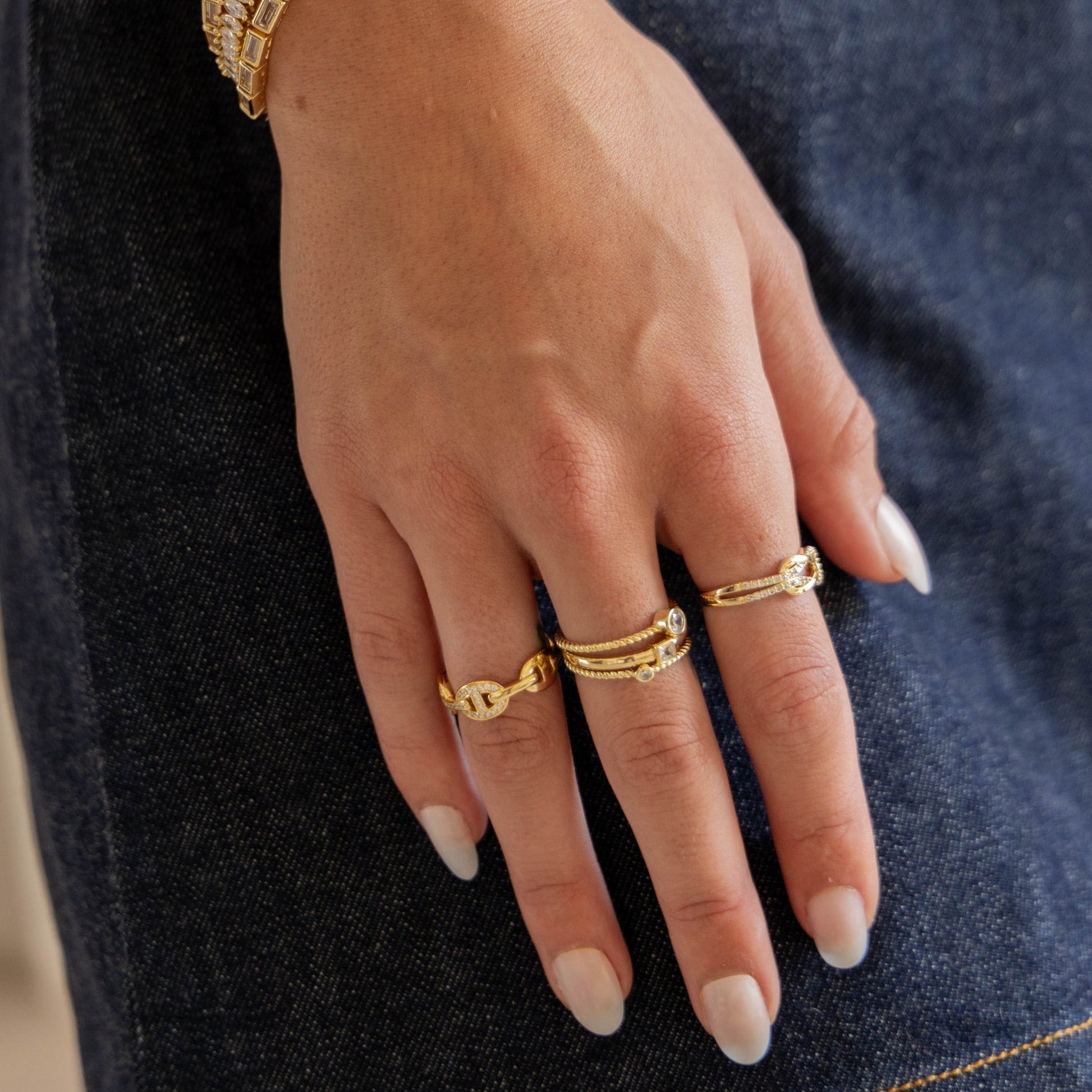 Leslie Ring Stack in azaria, view 13101 — Soul Flow Apparel