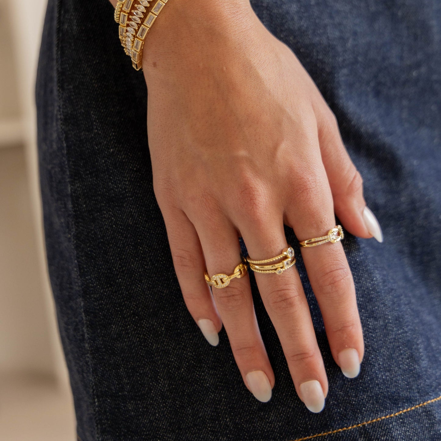 Rylynn Cz Knot Ring in azaria, view 13101 — Soul Flow Apparel