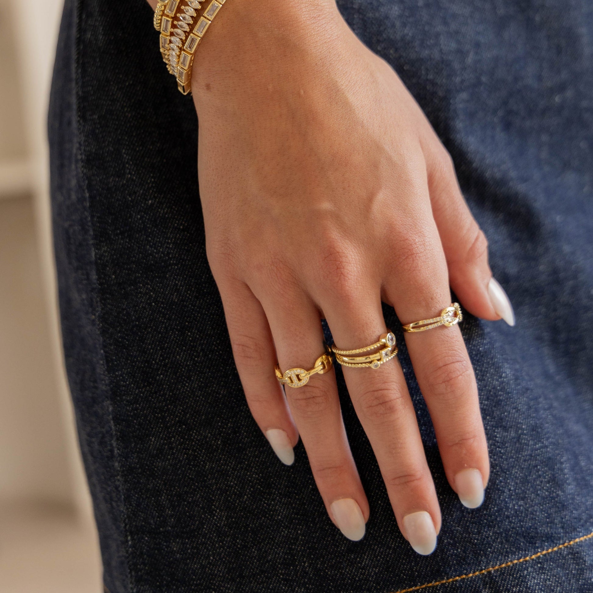 Rylynn Cz Knot Ring in azaria, view 13101 — Soul Flow Apparel