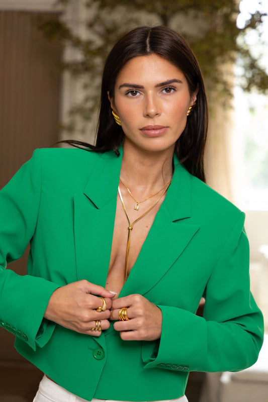 Dorit Snake Chain Lariat in azaria, view 13407 — Soul Flow Apparel