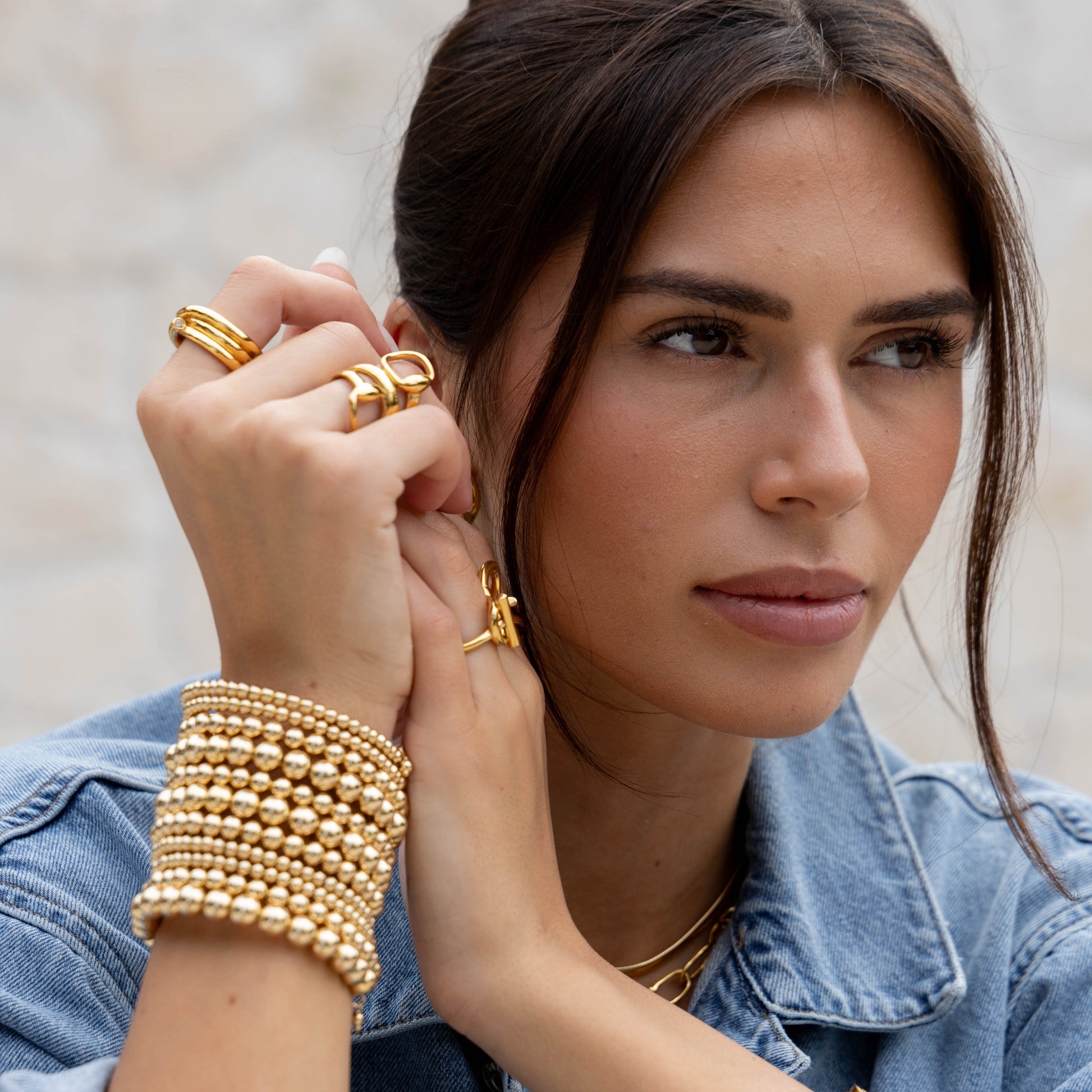 Allison Beaded Wrap Bracelet- 10 Rows in azaria, view 13631 — Soul Flow Apparel