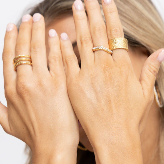 Catalina Pearl Ring in product, view 14097 — Soul Flow Apparel