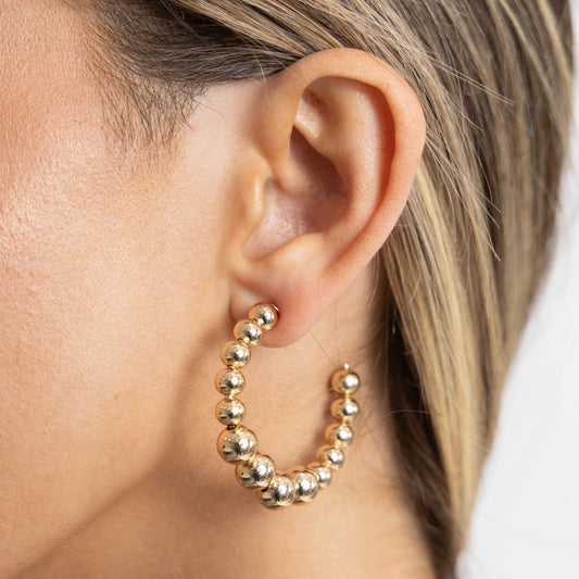 Lia Beaded Hoop in product, view 14481 — Soul Flow Apparel