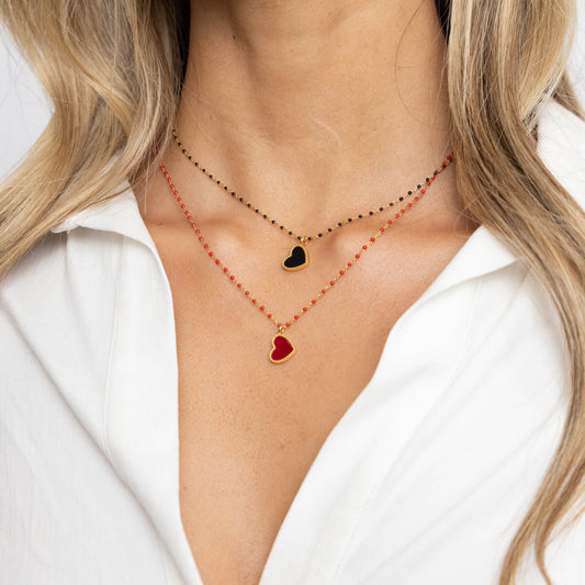 Paisley Heart Necklace Red in product, view 14693 — Soul Flow Apparel