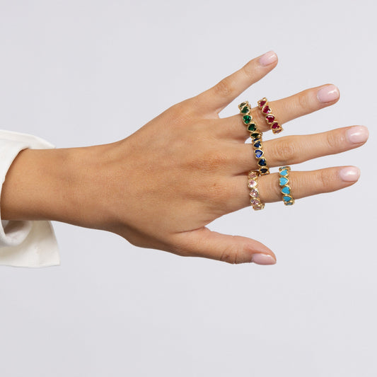 Bezel Heart Ring Sapphire in product, view 14721 — Soul Flow Apparel