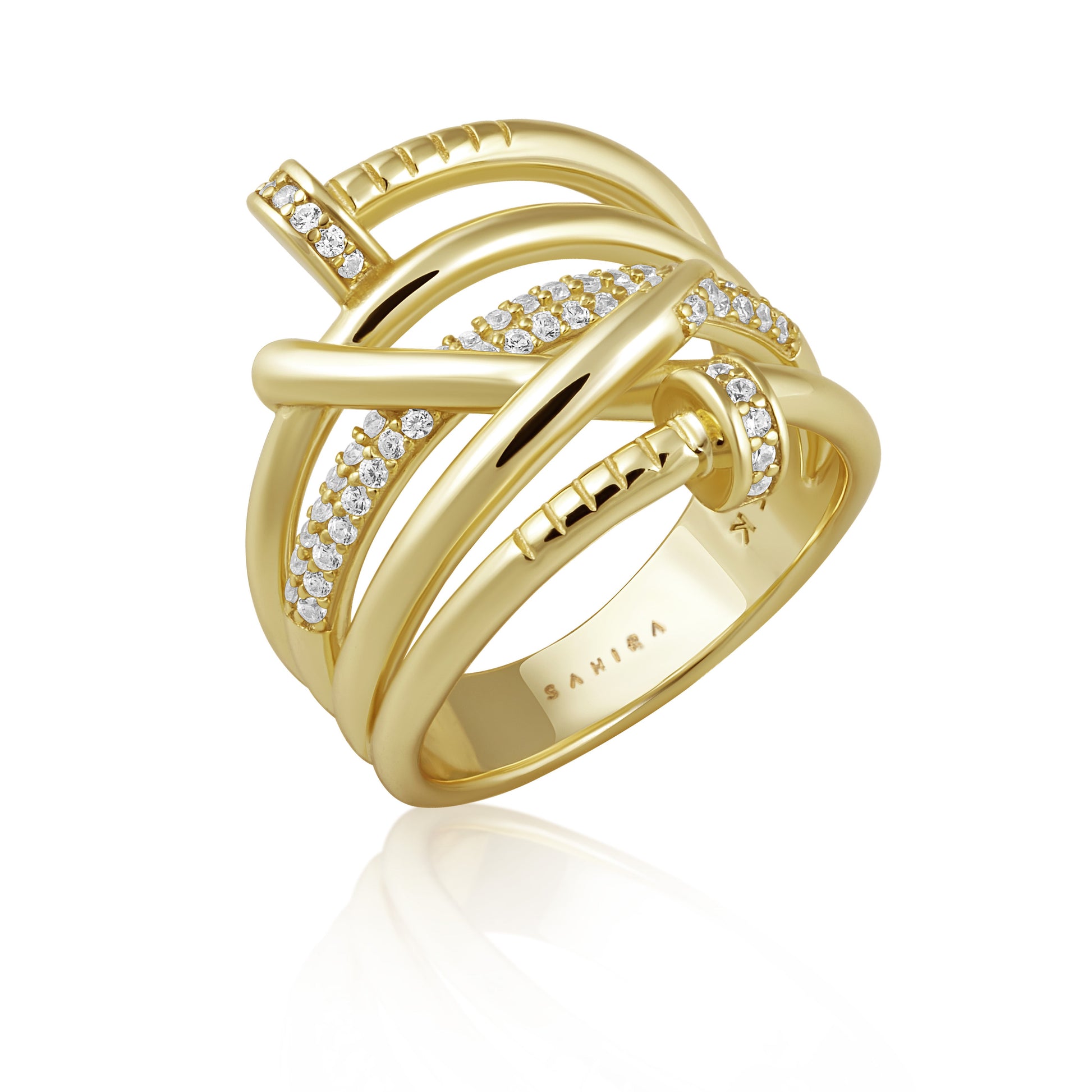 Sabrina Pave Nail Ring — Soul Flow Apparel
