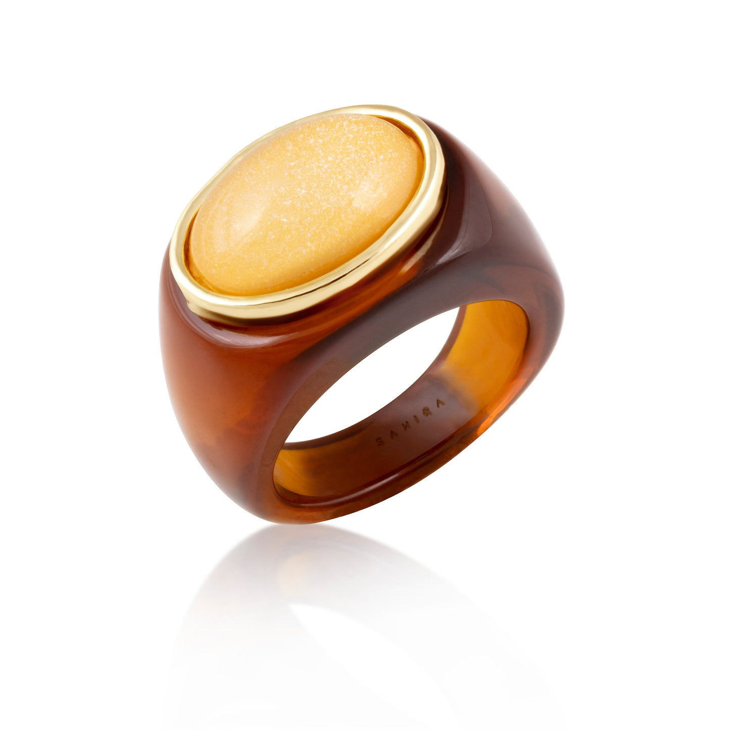 Katy Acrylic Ring - Brown — Soul Flow Apparel