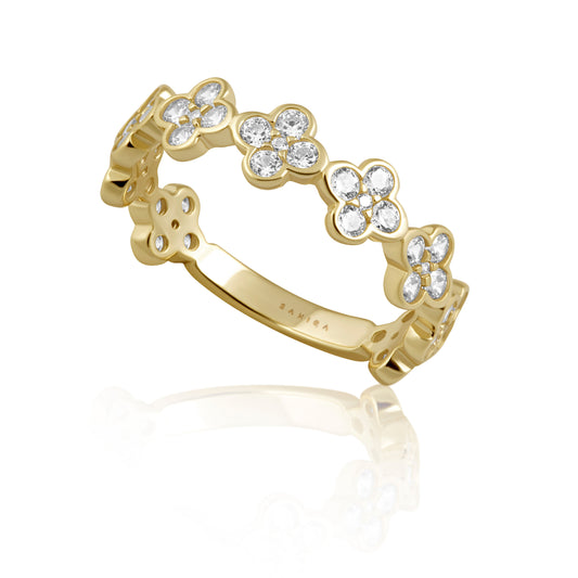 Dainty Cz Gracie Clover Ring — Soul Flow Apparel