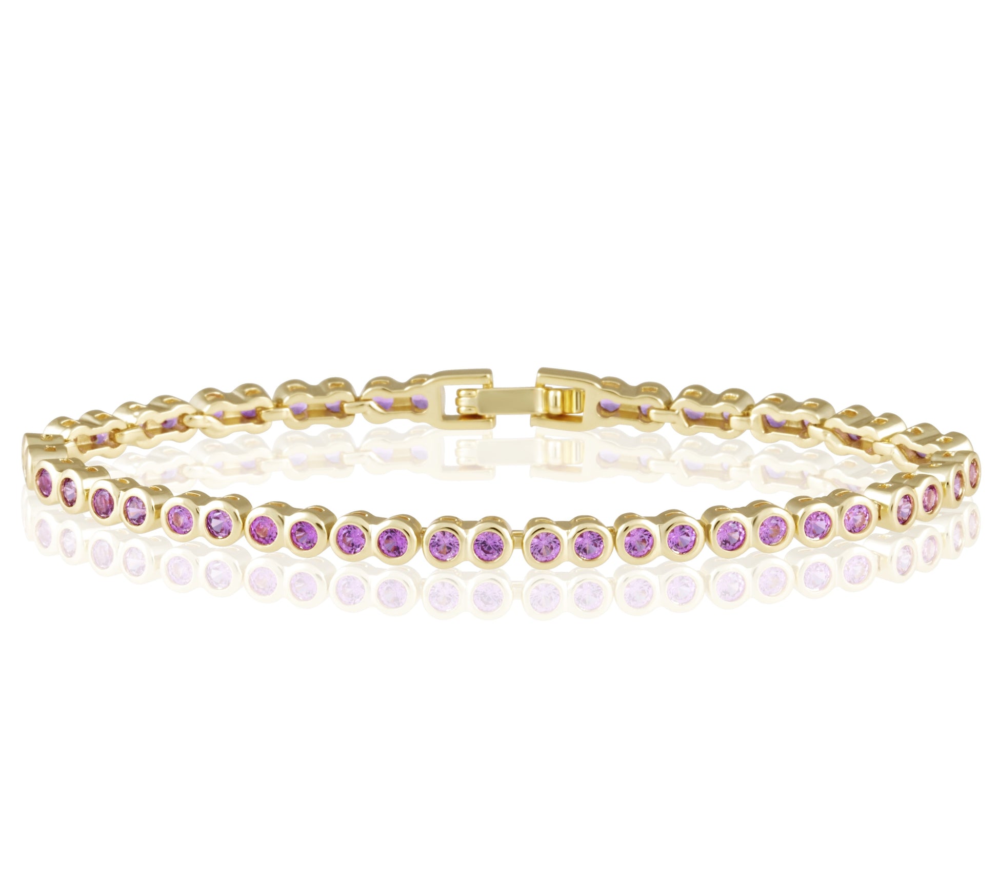 Bezel Tennis Bracelet- Pink — Soul Flow Apparel