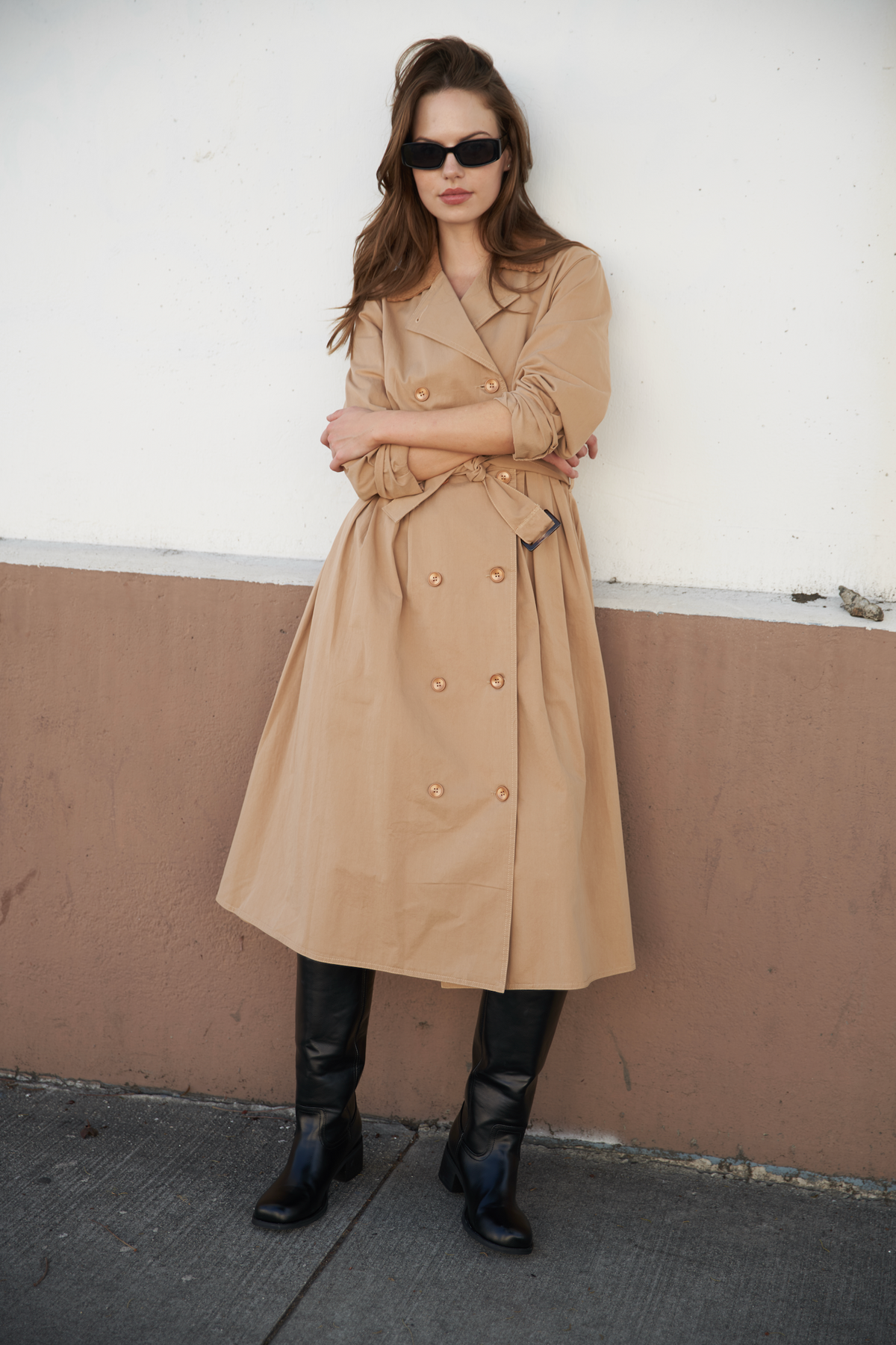 Falling Leaves Woven Midi Trench Coat in at 4.11.06 pm — Soul Flow Apparel
