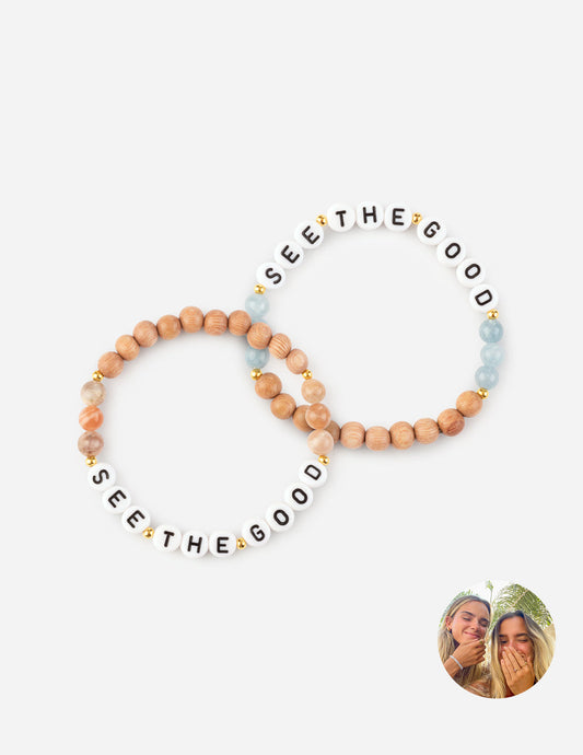 See The Good x Tess and Sarah Friendship Pack – Christian Letter Bracelet