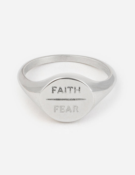 Silver Faith Over Fear Ring – Christian Ring