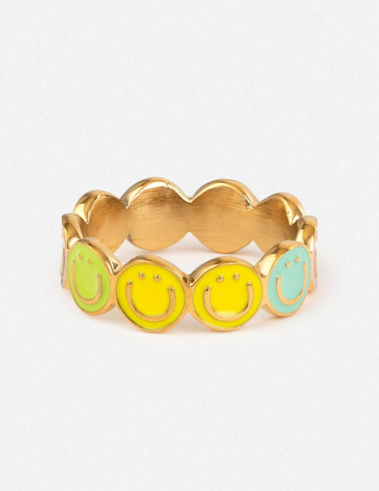 Smiley Enamel Ring – Christian Ring