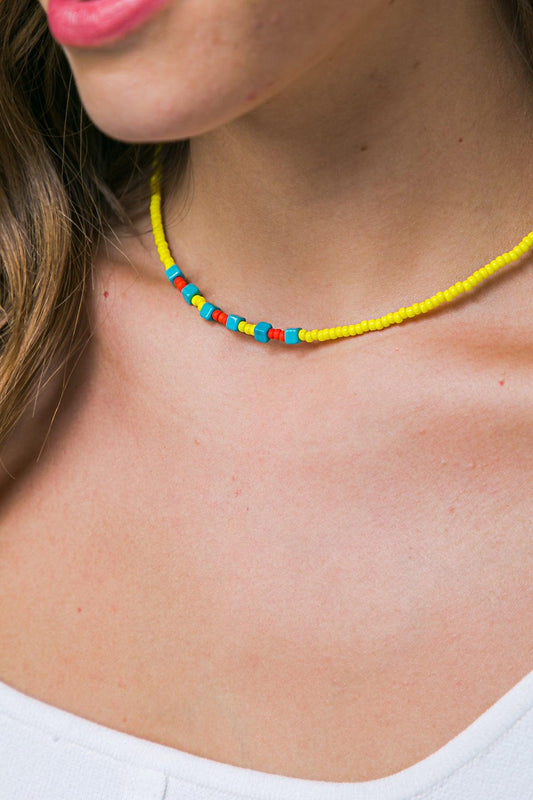 Zola Veaded Necklace with Colorful Nylon Discs Handmade in Korea — Soul Flow Apparel