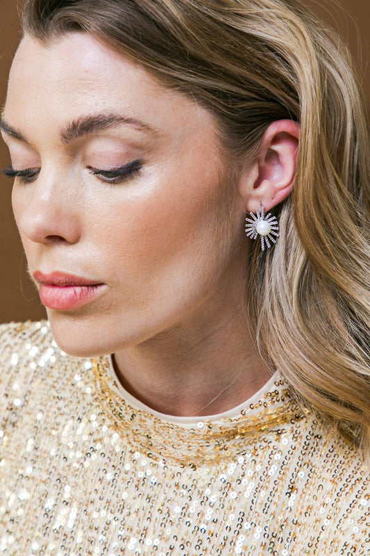 Couture Pearl Flower Earrings Lightweight Korean Jewelry — Soul Flow Apparel
