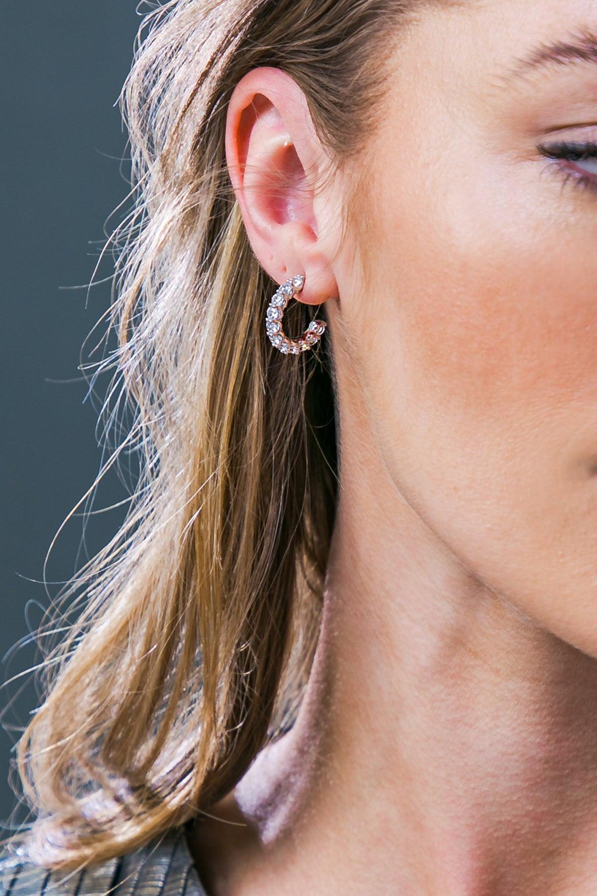 Ruby Hoop Earrings in 925 Sterling Silver with Cubic Zirconia — Soul Flow Apparel