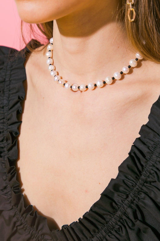 Lou Pearl Necklace Delicate Korean Pearl Gold Plated Jewelry — Soul Flow Apparel