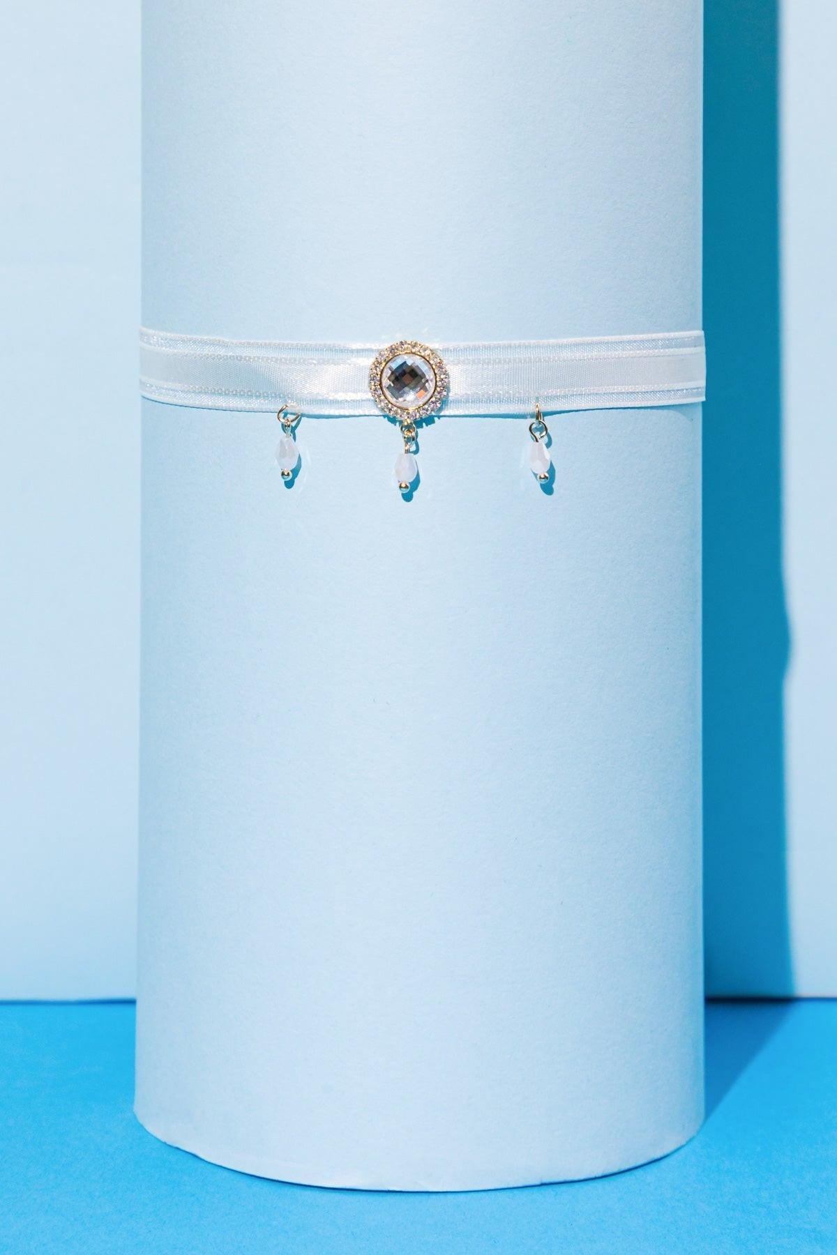 Reminiscent Lace Choker Necklace with Zirconia Accents Made in Korea — Soul Flow Apparel