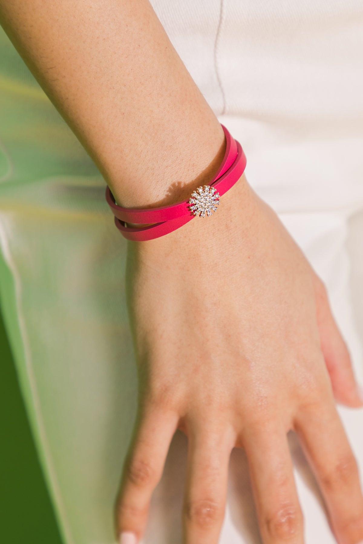 Daisy Never Take Off Leather Bracelet Made in Korea with Metal Accents — Soul Flow Apparel
