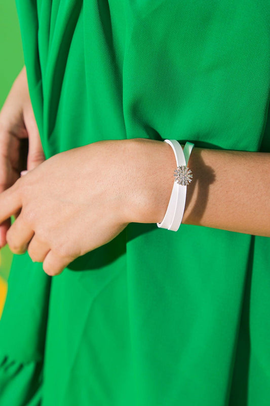 Daisy Never Take Off Leather Bracelet Made in Korea with Metal Accents — Soul Flow Apparel