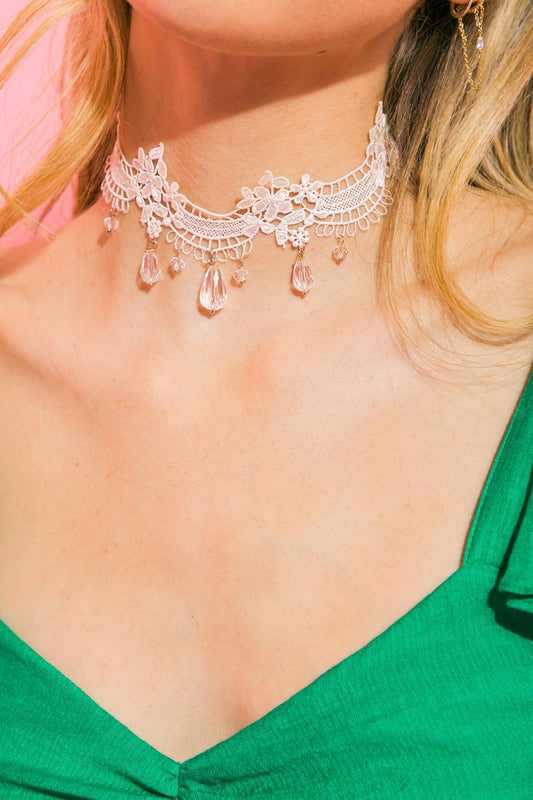 Korean Made Lace Pearl Choker Necklace with Zinc Alloy — Soul Flow Apparel