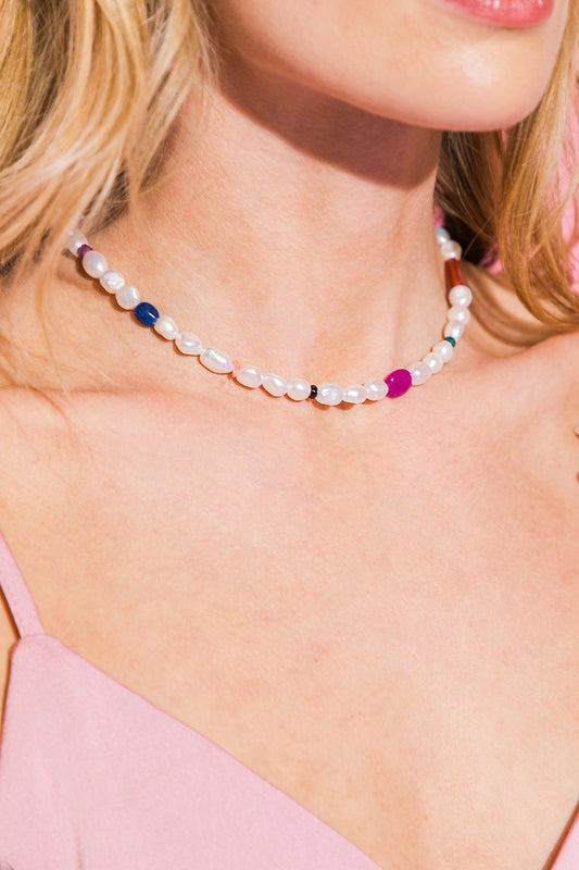 Cece Pearl Necklace Korean Made with Copper Alloy Beads — Soul Flow Apparel