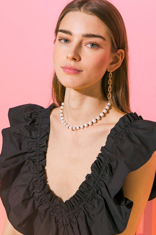 Lou Pearl Necklace Delicate Korean Pearl Gold Plated Jewelry — Soul Flow Apparel