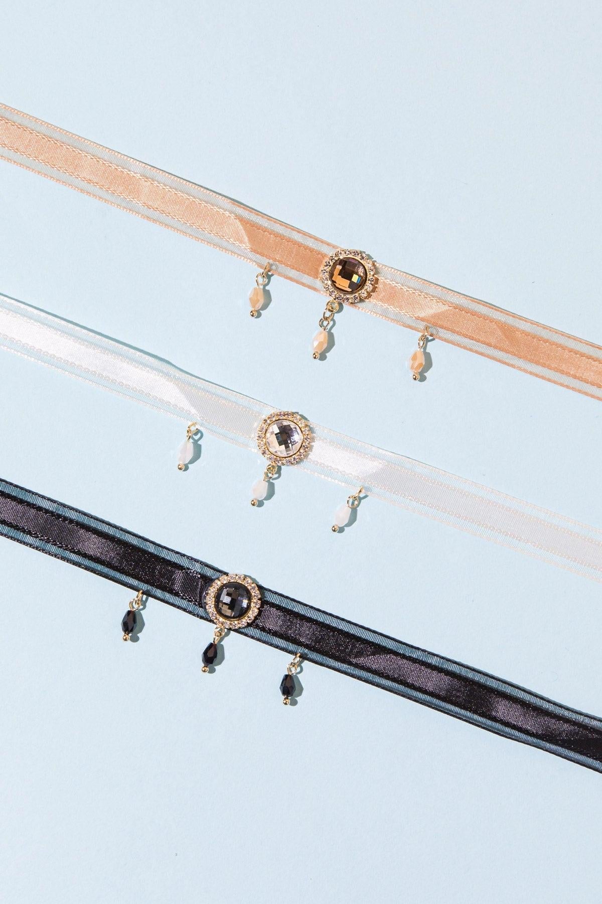 Reminiscent Lace Choker Necklace with Zirconia Accents Made in Korea — Soul Flow Apparel