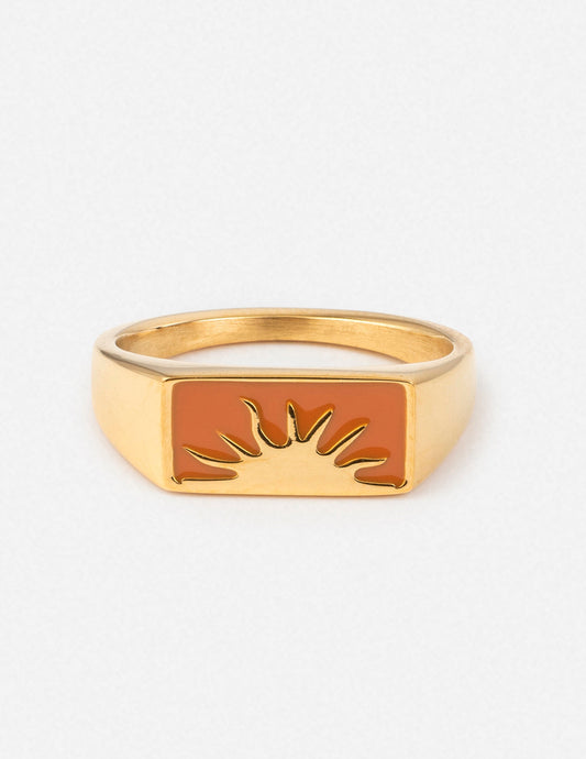 Sunrise Rectangular Signet Ring – Christian Ring