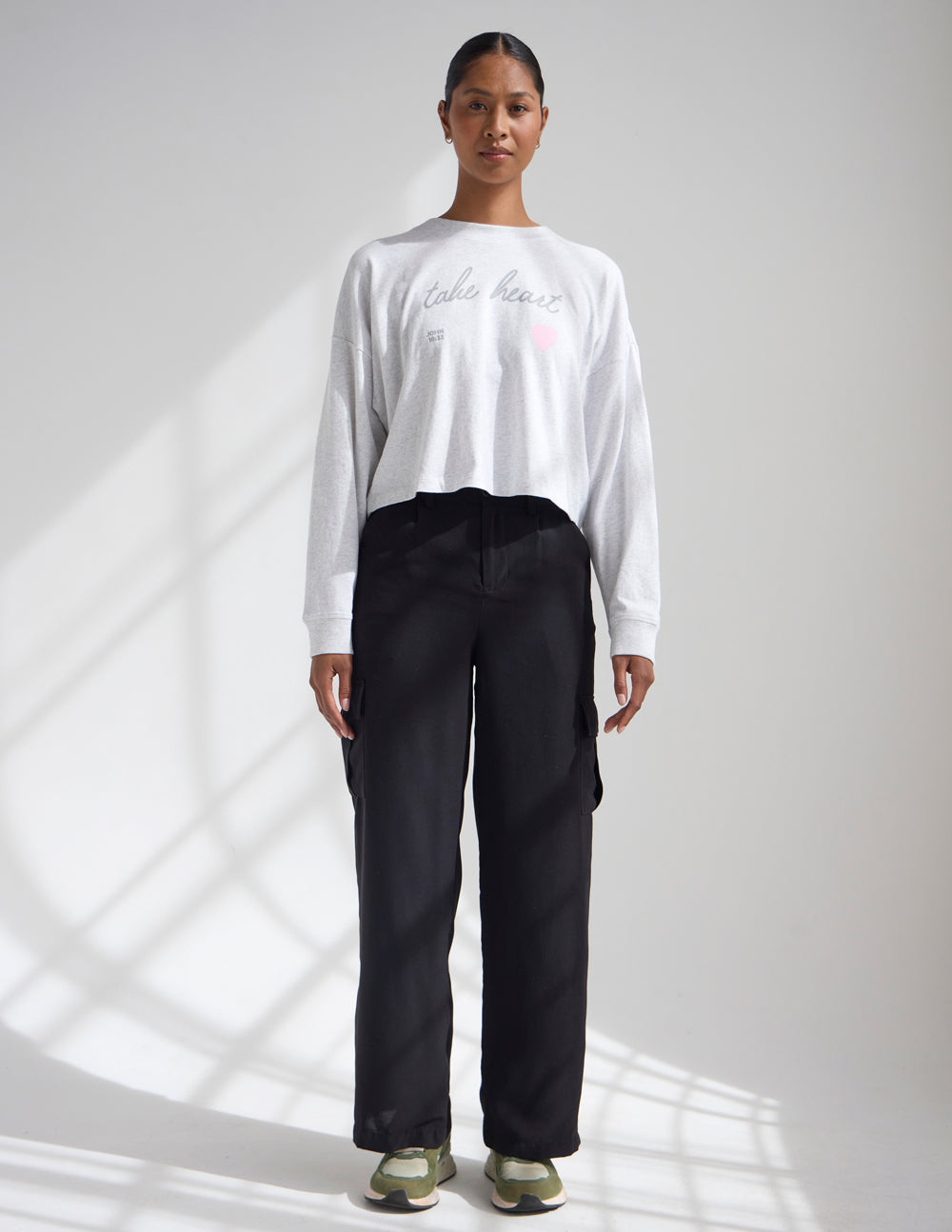 Take Heart Cropped LS Women's Tee – Christian T-Shirt