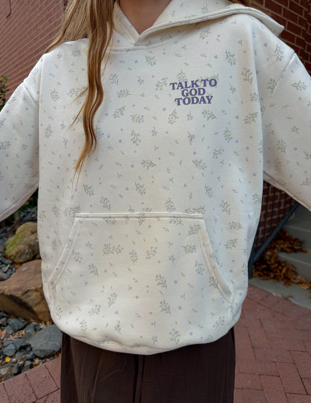 Talk to God Allover Wildflower Unisex Hoodie – Christian Hoodie