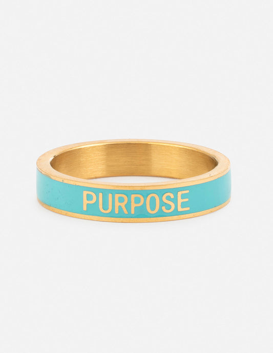 Teal Enamel Purpose Ring – Christian Ring