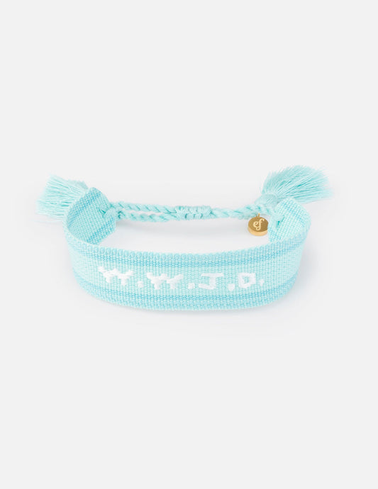 Teal WWJD Embroidered Bracelet – Christian Wristband