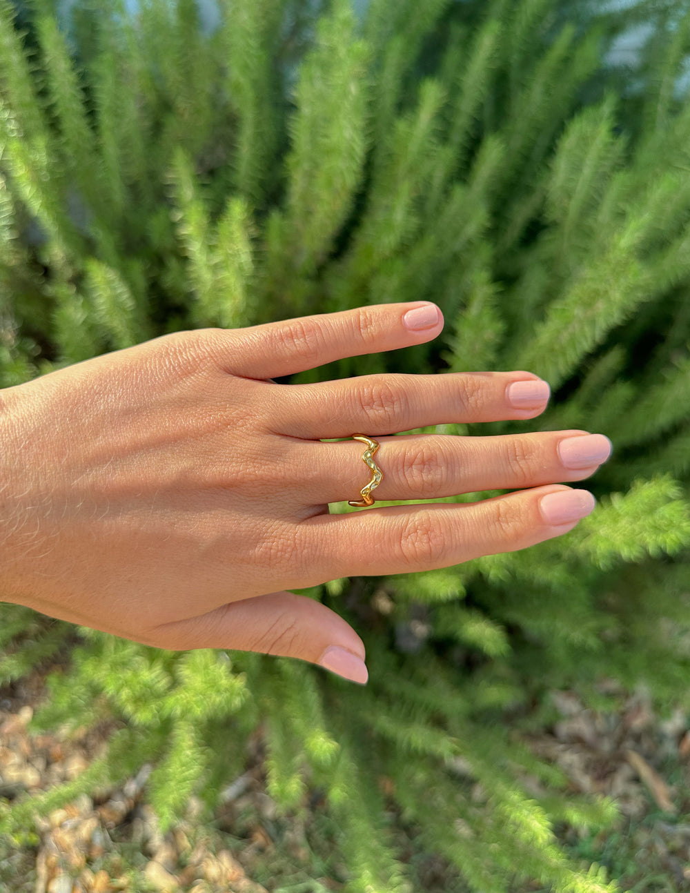 Textured Wavy Ring – Christian Ring