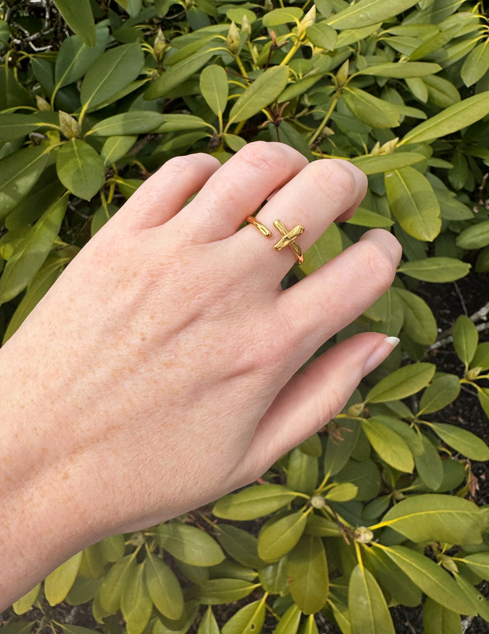 Textured Wrapped Cross Ring – Christian Ring