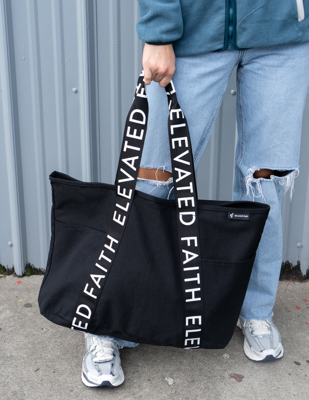 The Large Everyday Black Tote – Christian Tote Bag
