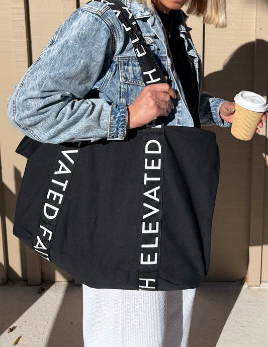 The Large Everyday Black Tote – Christian Tote Bag