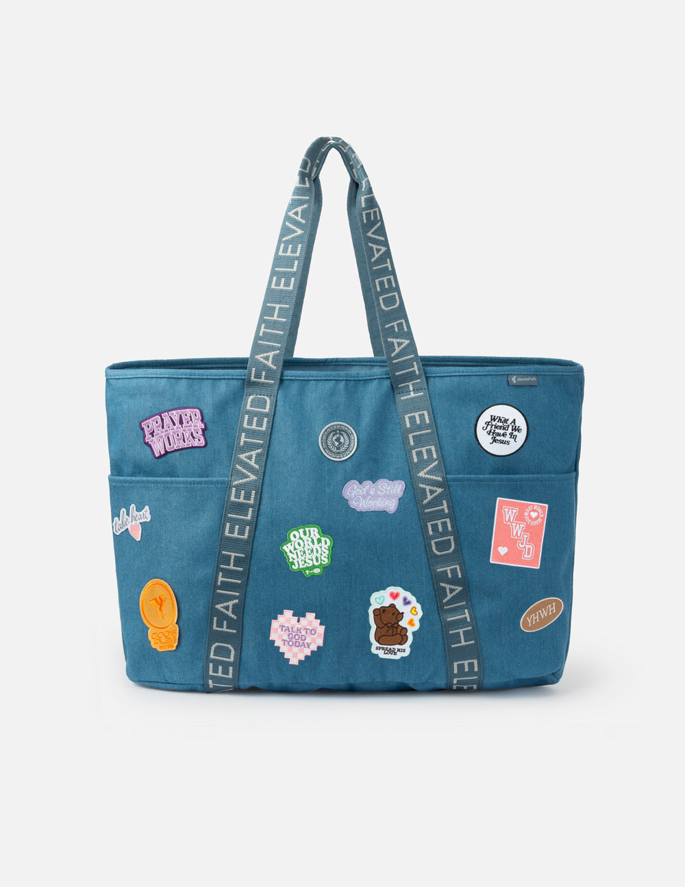 The Large Everyday Denim Tote Patch Kit – Christian Tote Bag
