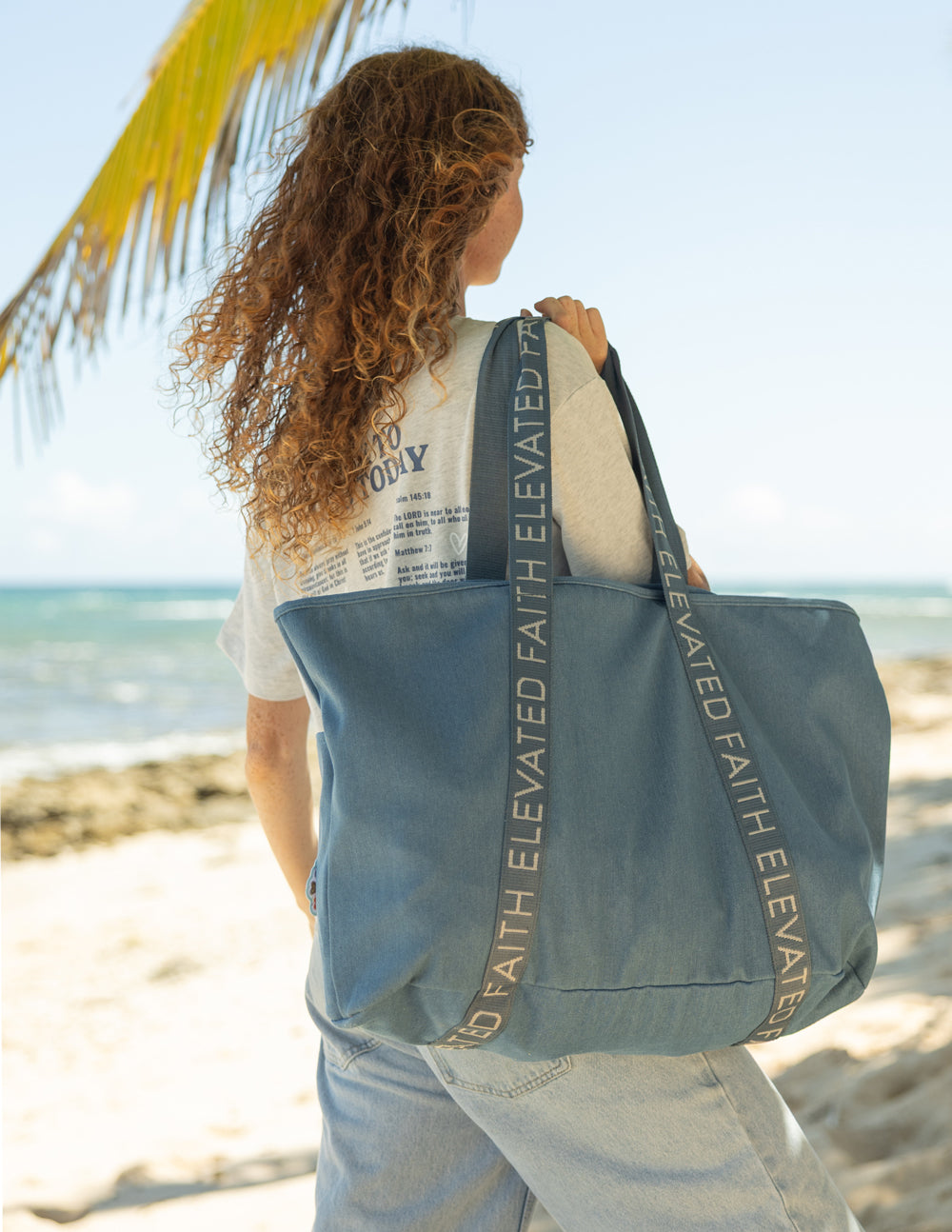 The Large Everyday Denim Tote Patch Kit – Christian Tote Bag