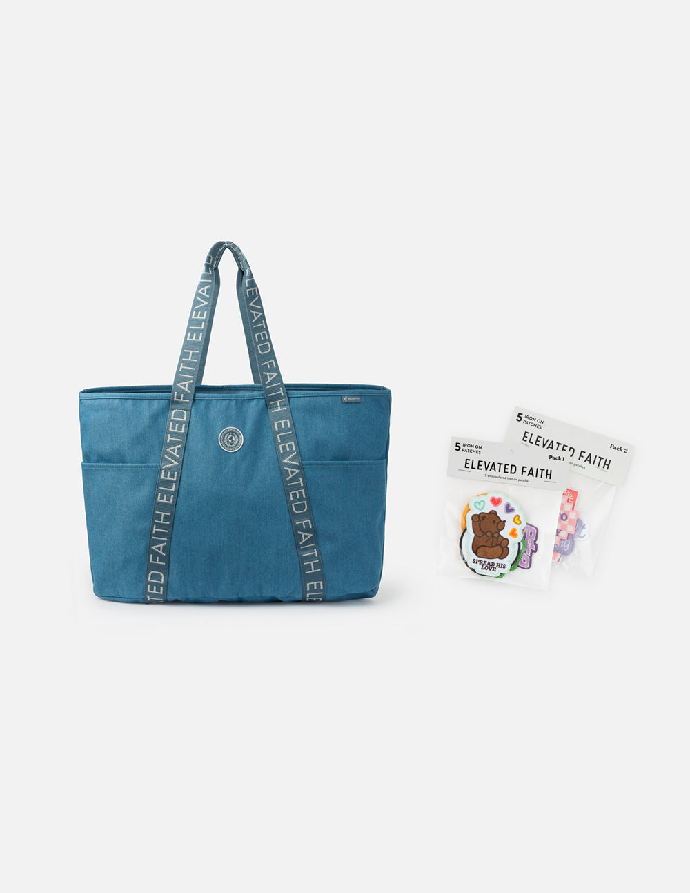 The Large Everyday Denim Tote Patch Kit – Christian Tote Bag