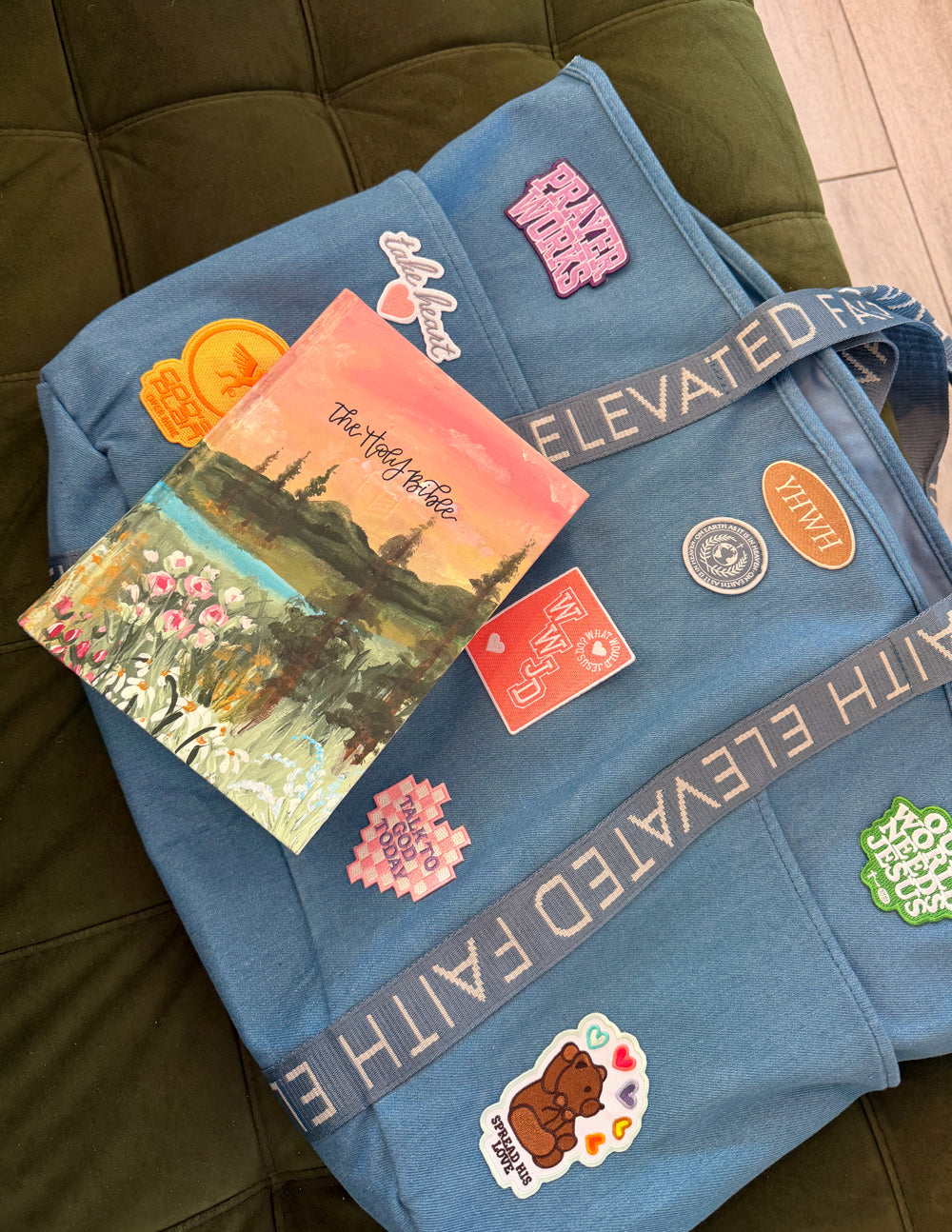 The Large Everyday Denim Tote Patch Kit – Christian Tote Bag