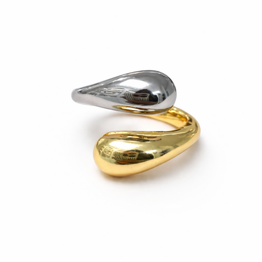 Luna Two Tone Ring in adjustable — Soul Flow Apparel