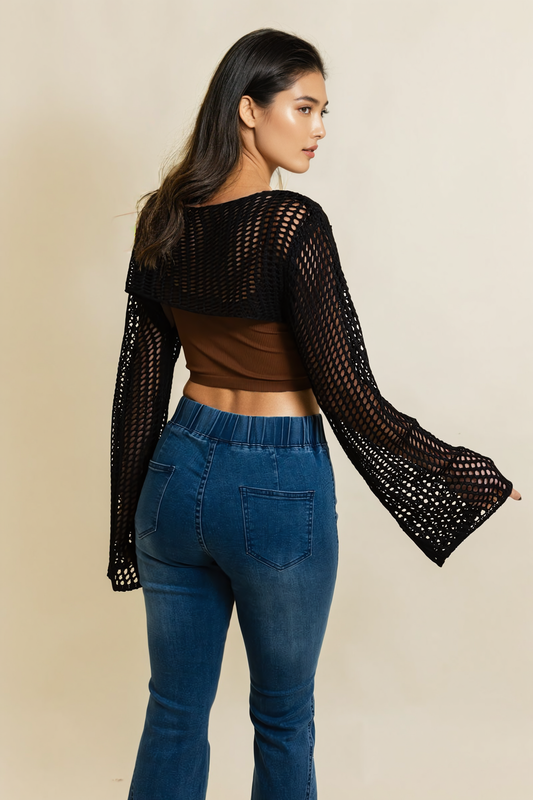 Loom Knitted Cropped Sweater Leto Collection