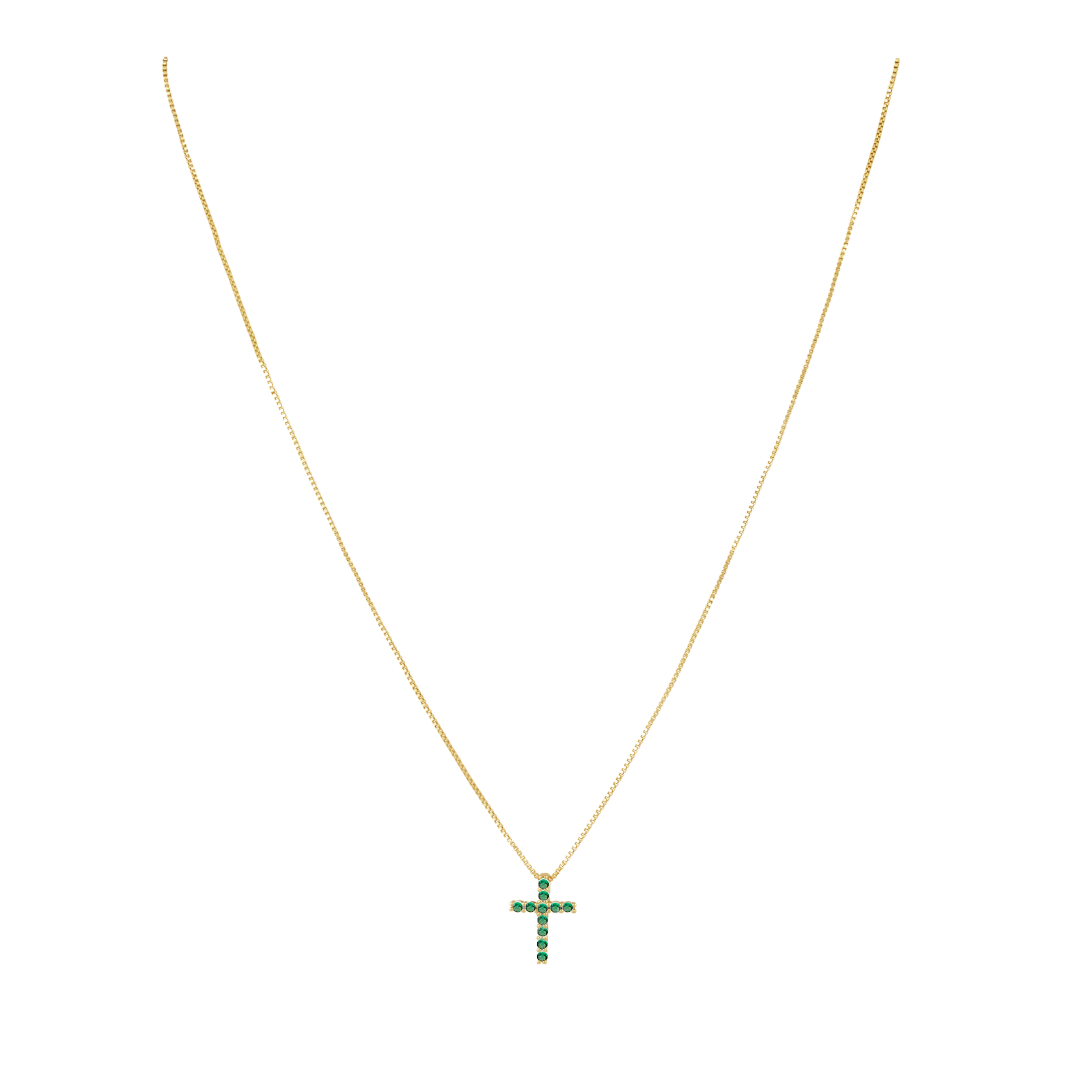 Raya Cz Cross Emerald in design — Soul Flow Apparel