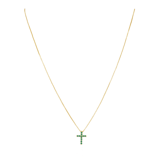 Raya Cz Cross Emerald in design — Soul Flow Apparel