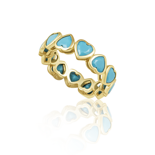 Bezel Heart Ring Turquoise — Soul Flow Apparel