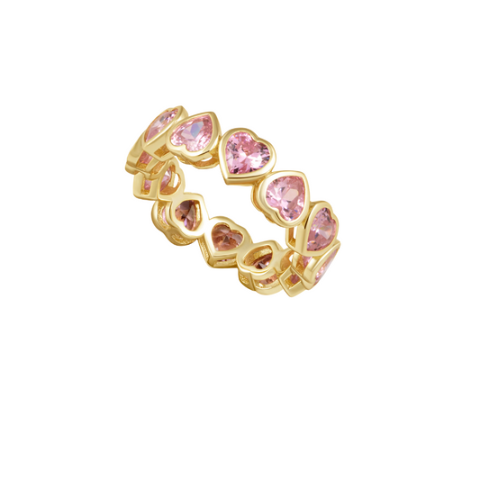 Bezel Heart Ring Pink — Soul Flow Apparel