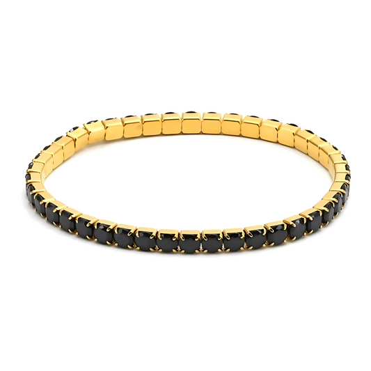 Eileen Cz Stretch Bracelet Black — Soul Flow Apparel